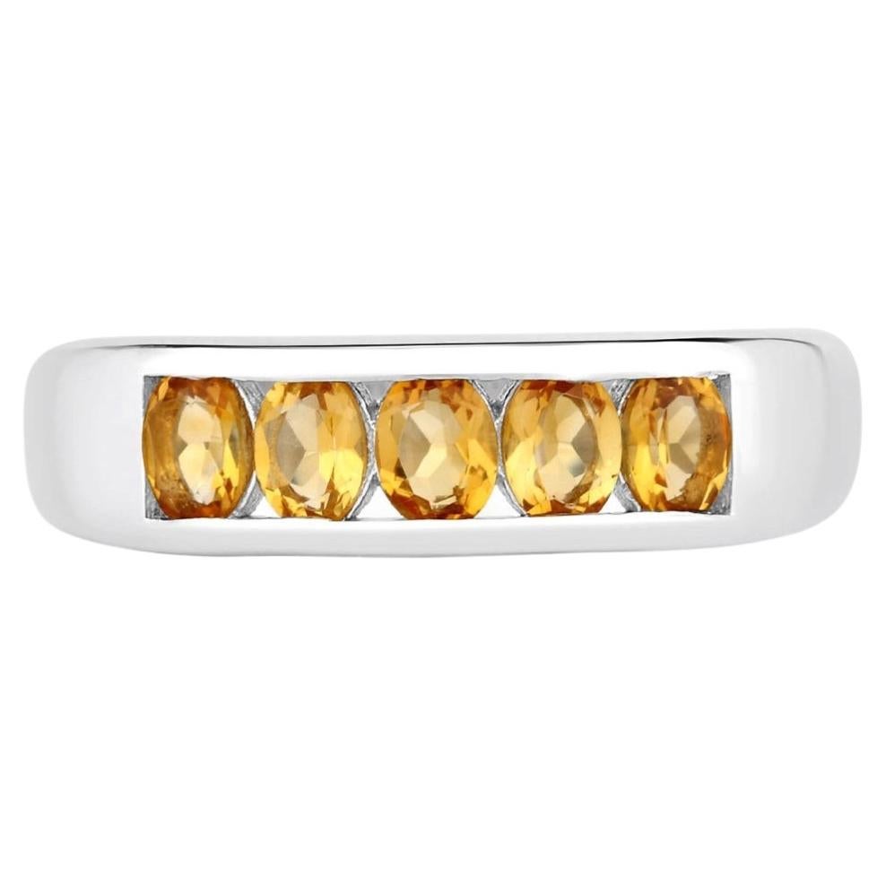 Citrine Ring 0.78 Carats Sterling Silver For Sale