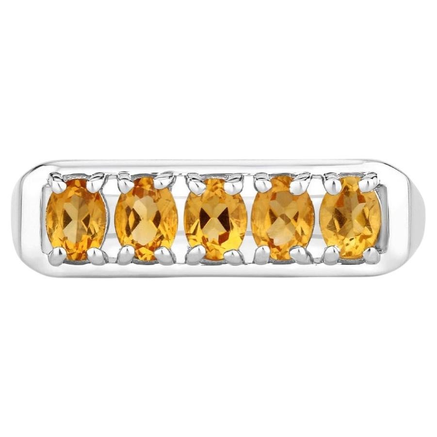 Citrine Ring 0.78 Carats Sterling Silver For Sale
