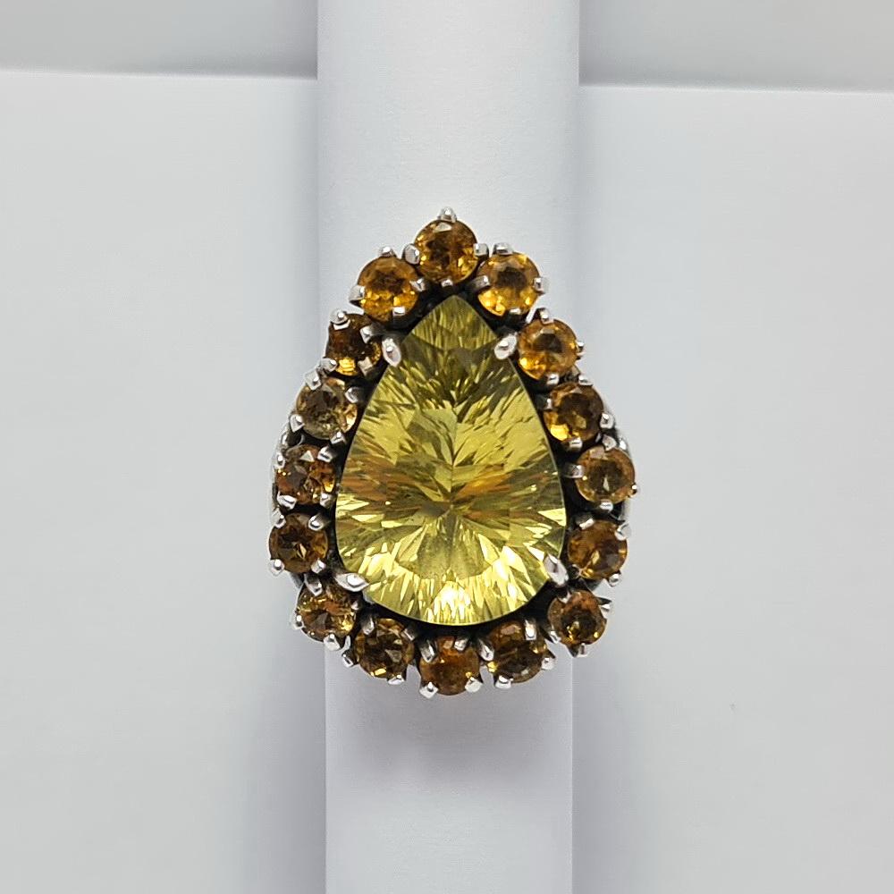 Citrine Ring 925 STERLING SILVER Lemon Quartz Natural Gemstones For Sale 1