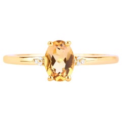 Bague en or jaune 10 carats et diamants