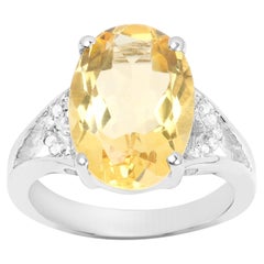Anello Citrino Diamanti 4,53 Carati A. Silver
