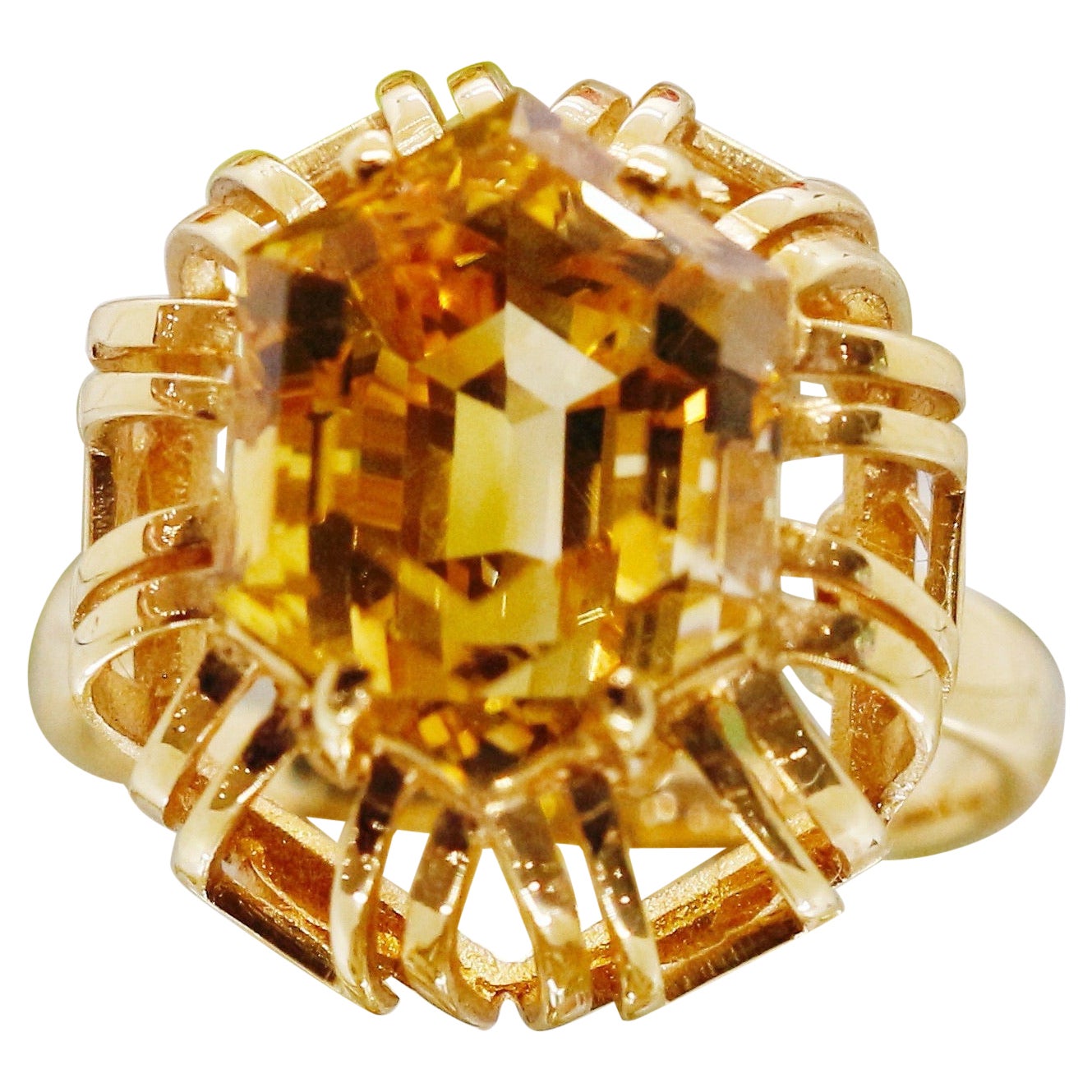 Citrin Ring Etsy 18kt Massivgold im Angebot