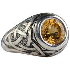 Bague Citrine pour homme Taille 12