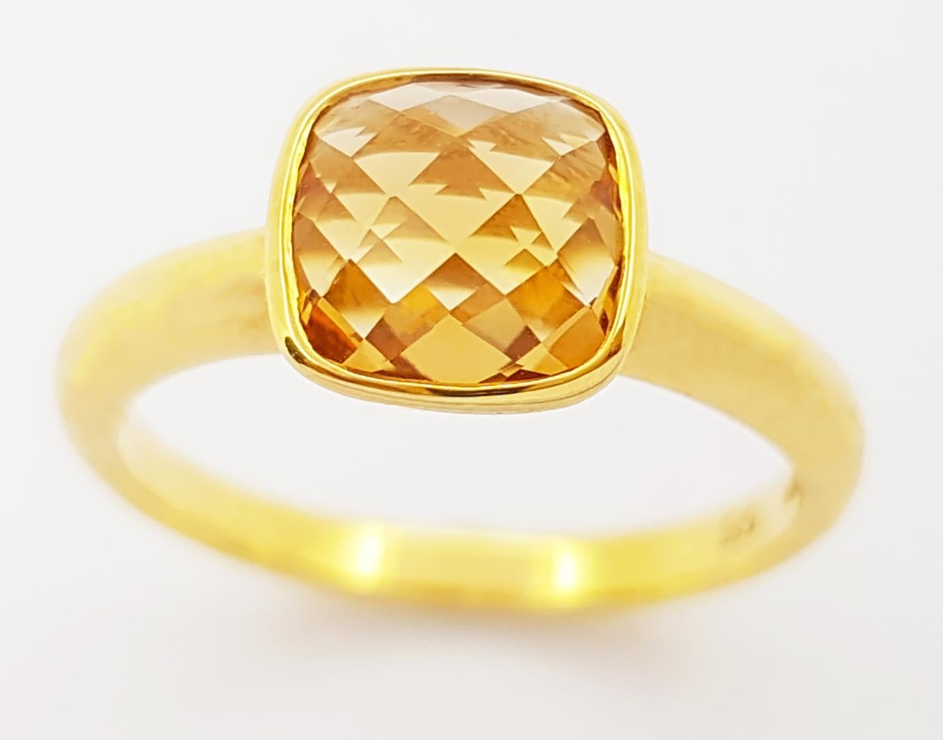 Citrine Ring se in 14K Gold Settings For Sale 5
