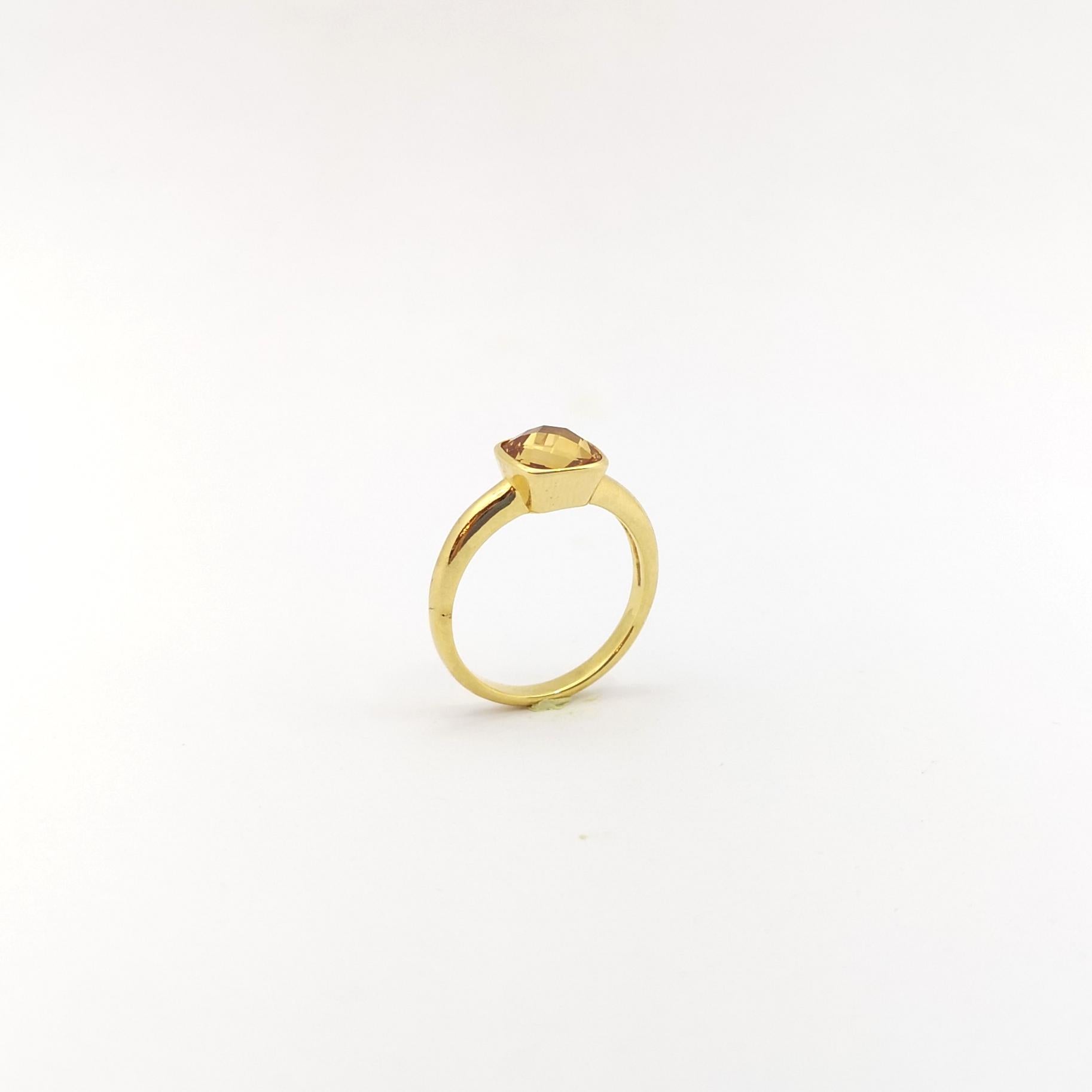 Citrine Ring se in 14K Gold Settings For Sale 6