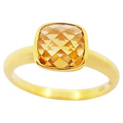 Anello Citrino con montatura in oro 14K