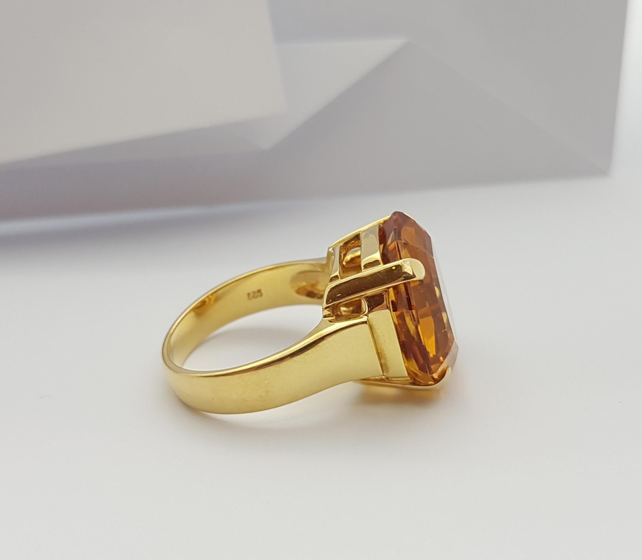 Citrin-Ring in 14 Karat Gold gefasst im Angebot 4