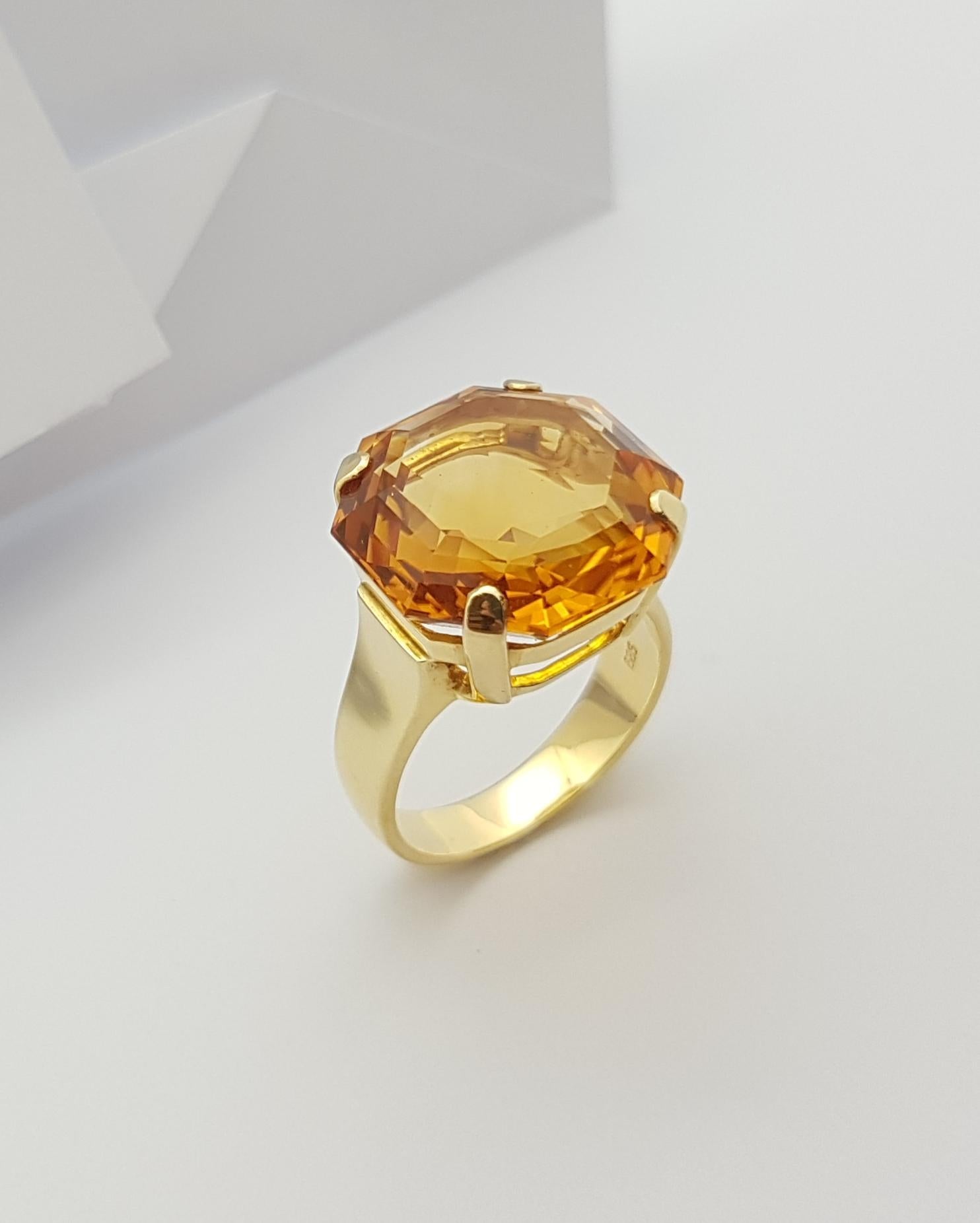 Citrin-Ring in 14 Karat Gold gefasst im Angebot 7