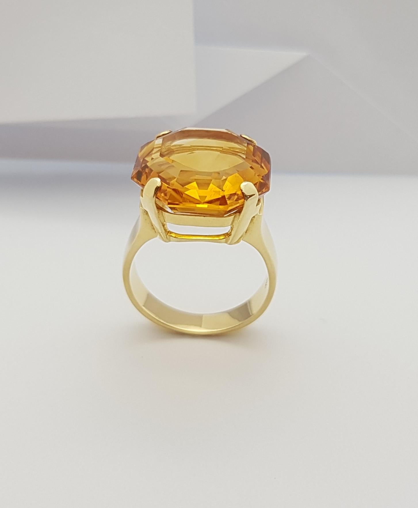 Citrin-Ring in 14 Karat Gold gefasst im Angebot 8