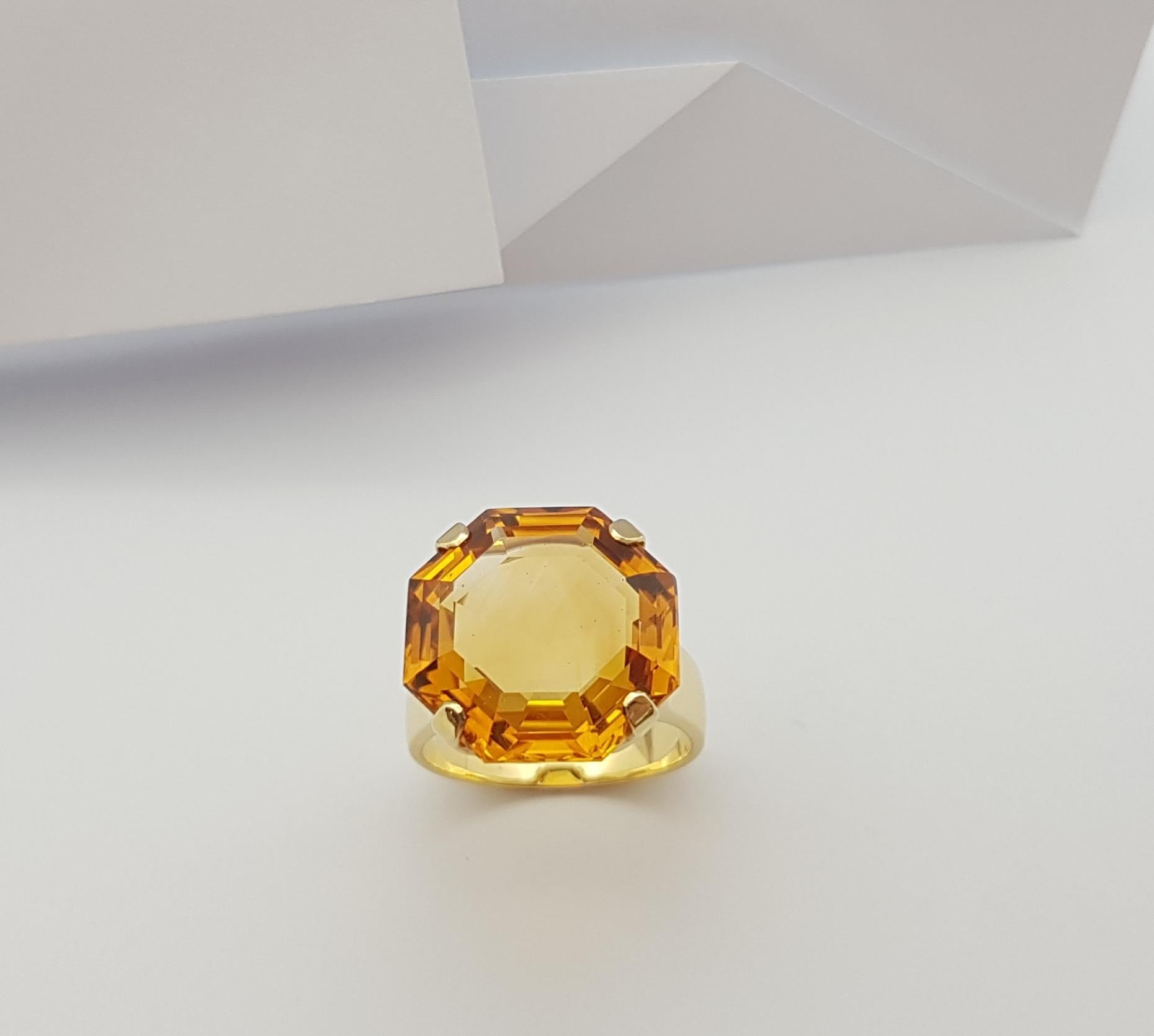 Citrin-Ring in 14 Karat Gold gefasst im Angebot 9