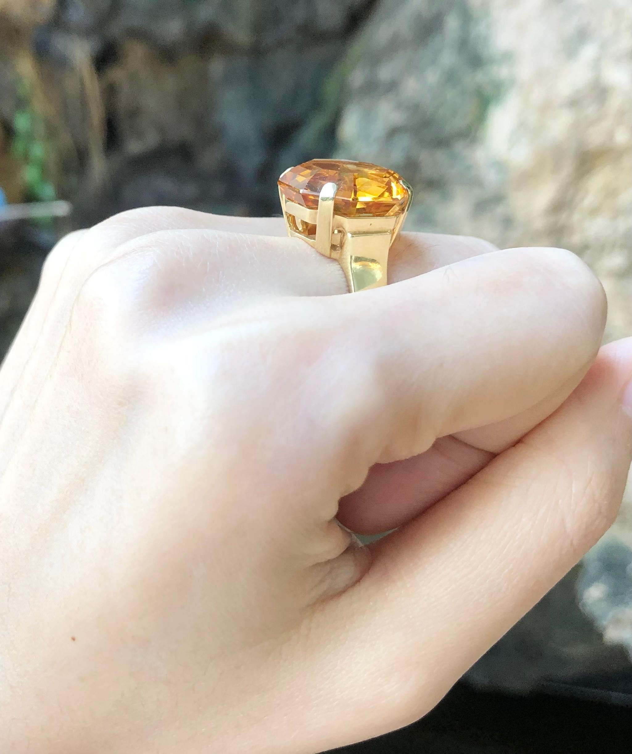 Citrin-Ring in 14 Karat Gold gefasst (Zeitgenössisch) im Angebot