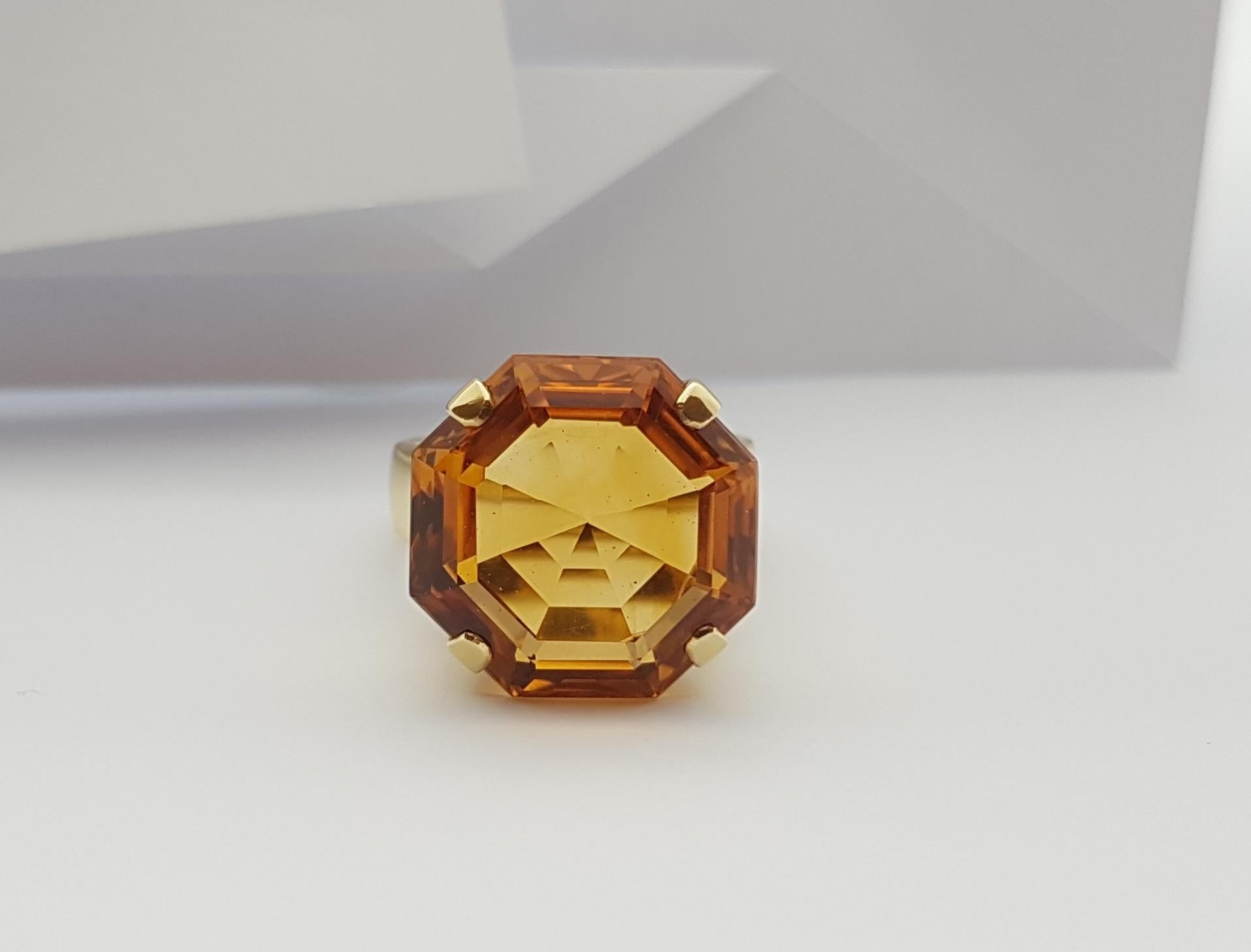 Citrin-Ring in 14 Karat Gold gefasst im Angebot 3