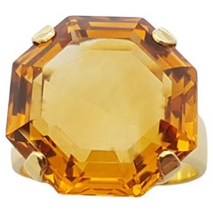 Anello Citrino con montatura in oro 14 carati