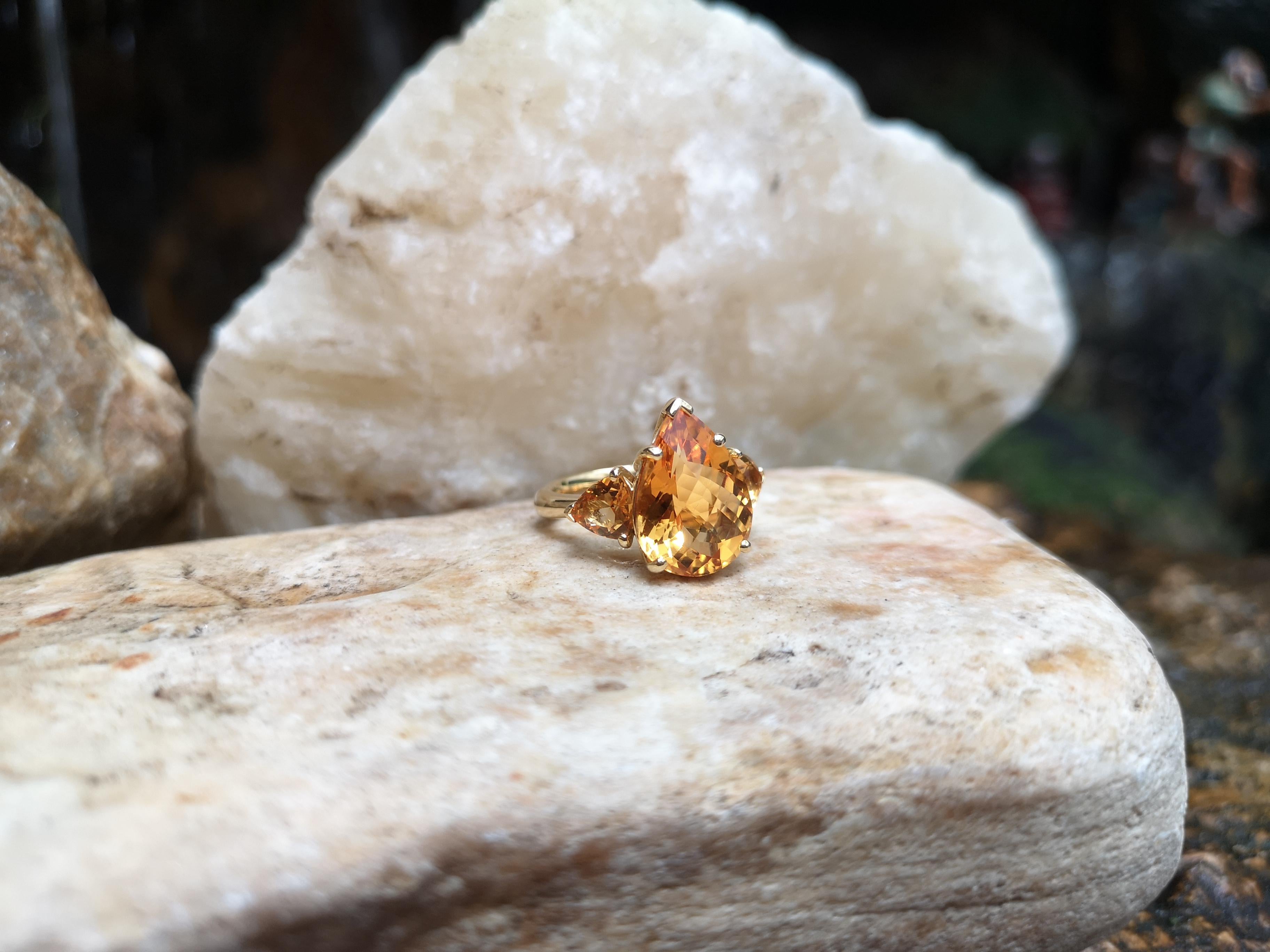 Anello Citrino con montatura in oro 18 carati In condizioni Nuovo in vendita a Bangkok, TH