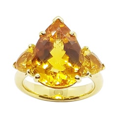 Citrine Ring Set in 18 Karat Gold Settings