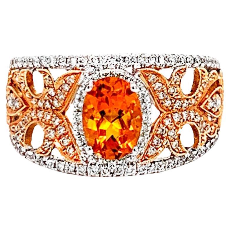 Citrine Ring With Diamonds 1.47 Carats 18K Gold