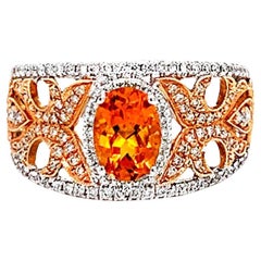 Citrine Ring With Diamonds 1.47 Carats 18K Gold