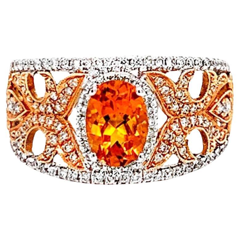 Citrine Ring With Diamonds 1.47 Carats 18K Gold