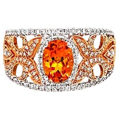 Citrine Ring With Diamonds 1.47 Carats 18K Gold