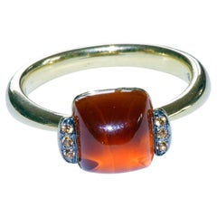 Citrine Saphire Ring 750 Yellow Gold Sweety Combination Ring Simply Casual