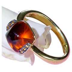 Anello con Citrino e Zaffiro in oro giallo 750 Anello Sweety Combinazione Semplicemente Casual