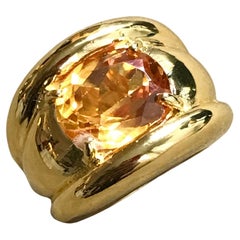 Antique Citrine set 'Octavia' Cocktail Ring