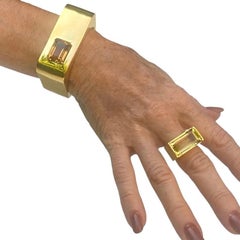 Citrine set Square Cuff