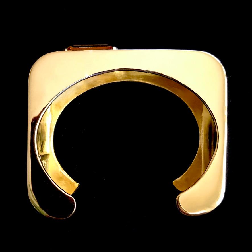 Manchette carrée sertie de citrine Pour femmes en vente