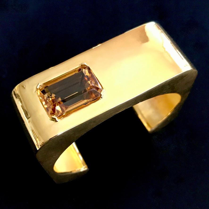Manchette carrée sertie de citrine en vente 1