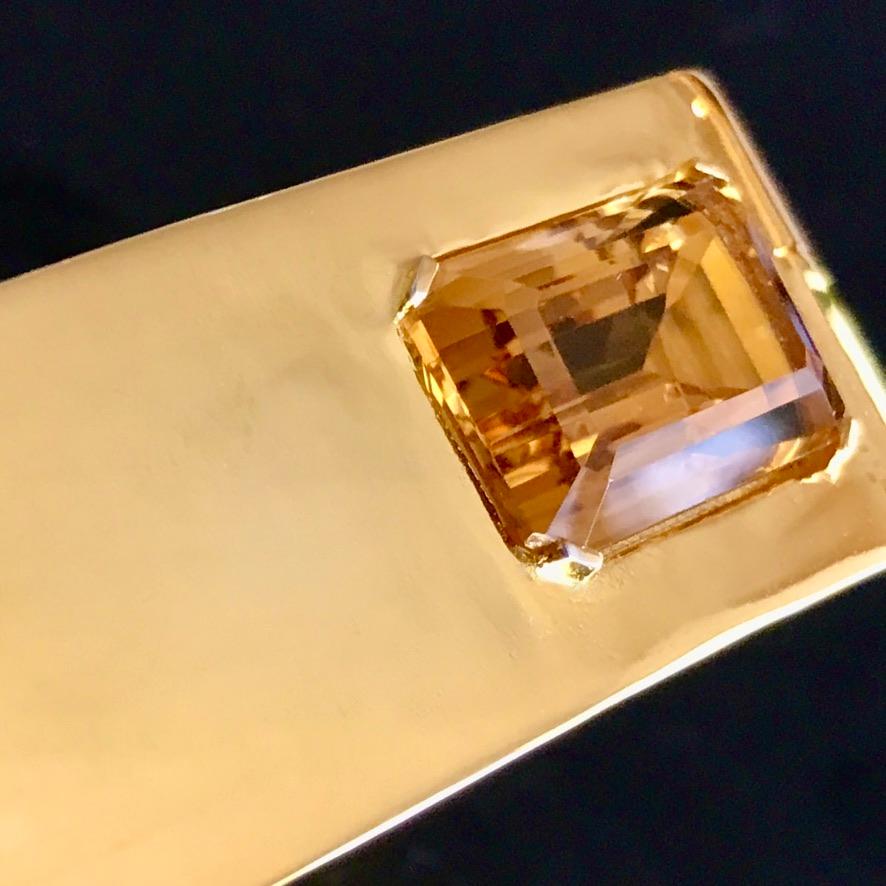 Manchette carrée sertie de citrine en vente 2