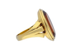 Citrine signet ring, circa 1940.