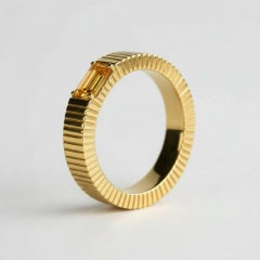 Citrine solitaire ring for men silver, gold