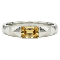 Citrine solitaire ring for men silver, gold