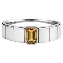 Citrine solitaire ring for men silver, gold