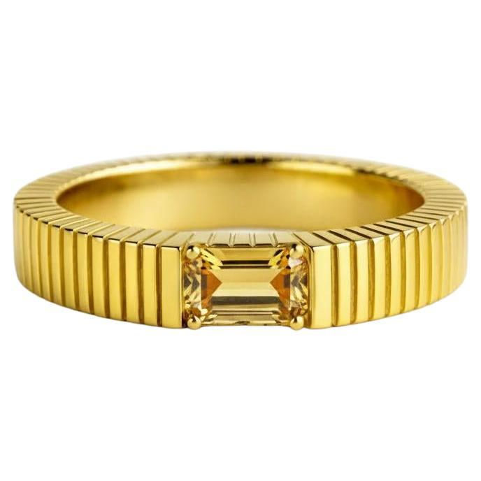 Customizable Men’s Art Deco Style Baguette Citrine Silver, gold ring ...