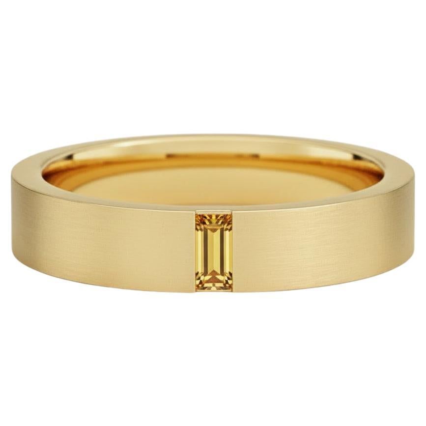 Customizable Men’s Art Deco Style Baguette Citrine Silver, gold ring ...