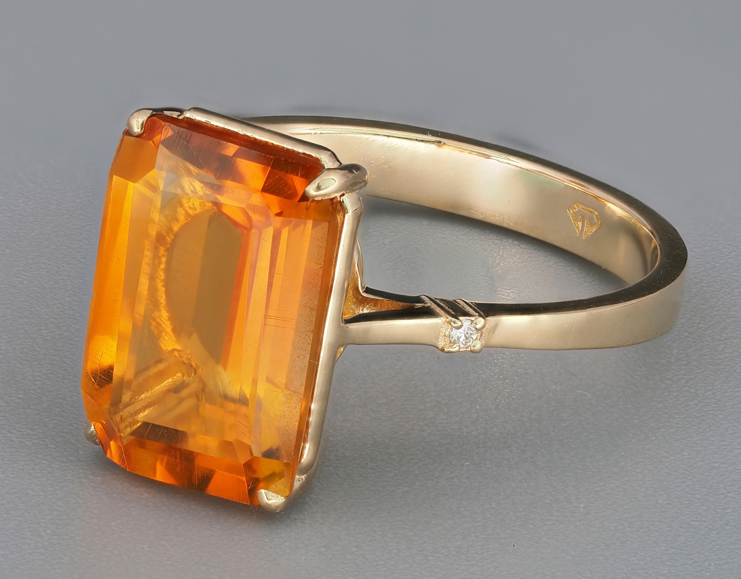 For Sale:  Citrine solitaire ring 3