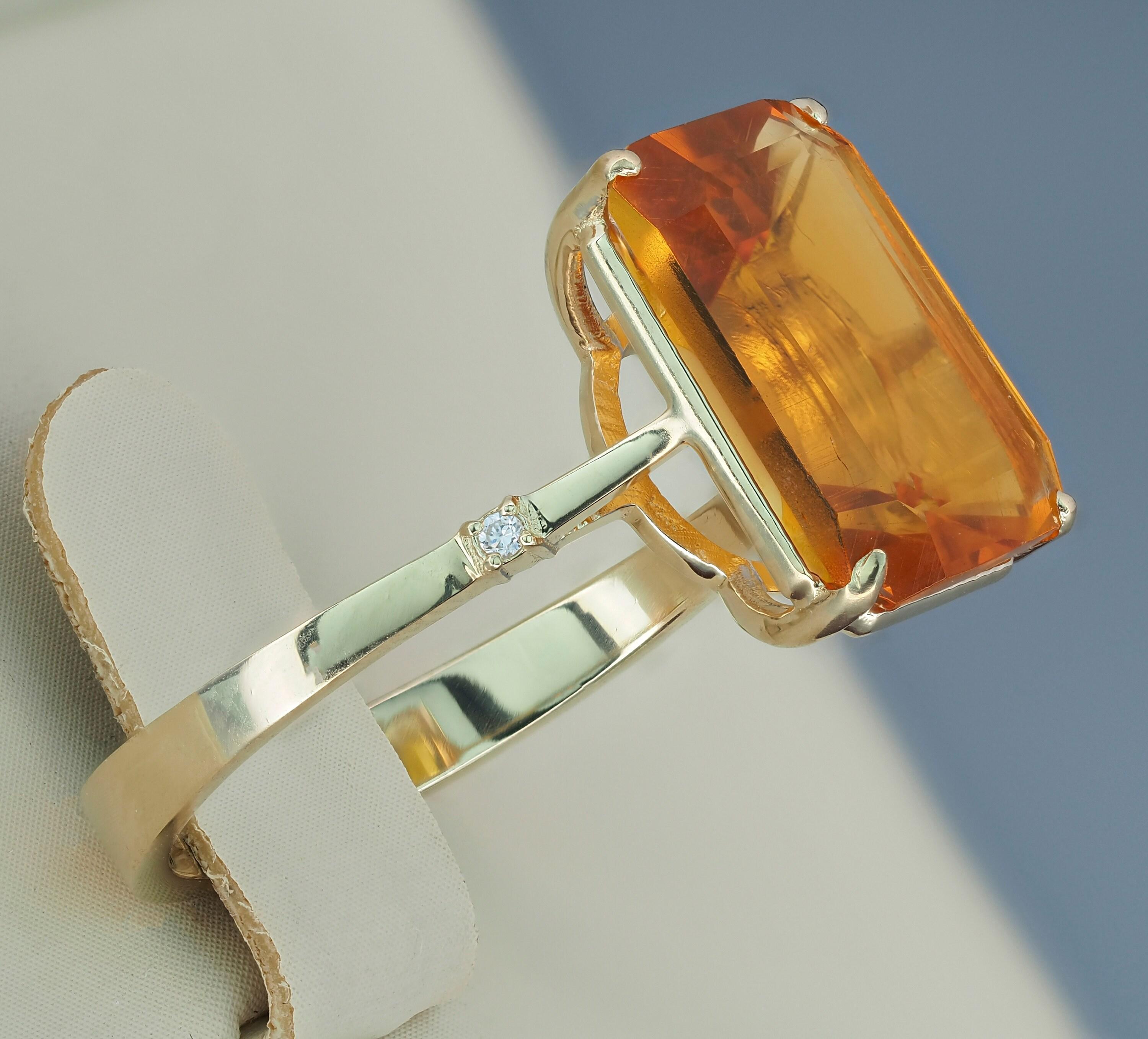 For Sale:  Citrine solitaire ring 6
