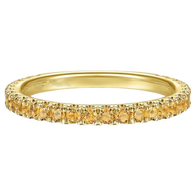 Citrine Stackable 2mm Band 14K Gold November Birthstone Stack Ring LR50889