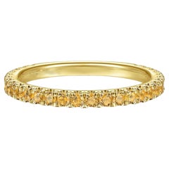 Citrine Stackable 2mm Band 14K Gold November Birthstone Stack Ring LR50889