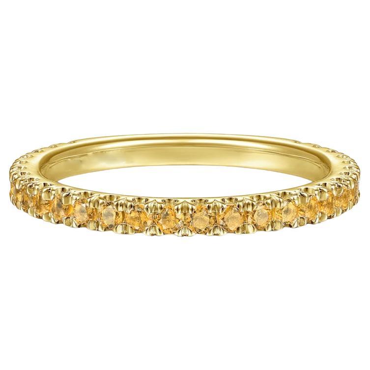 Citrine Stackable 2mm Band 14K Gold November Birthstone Stack Ring LR50889