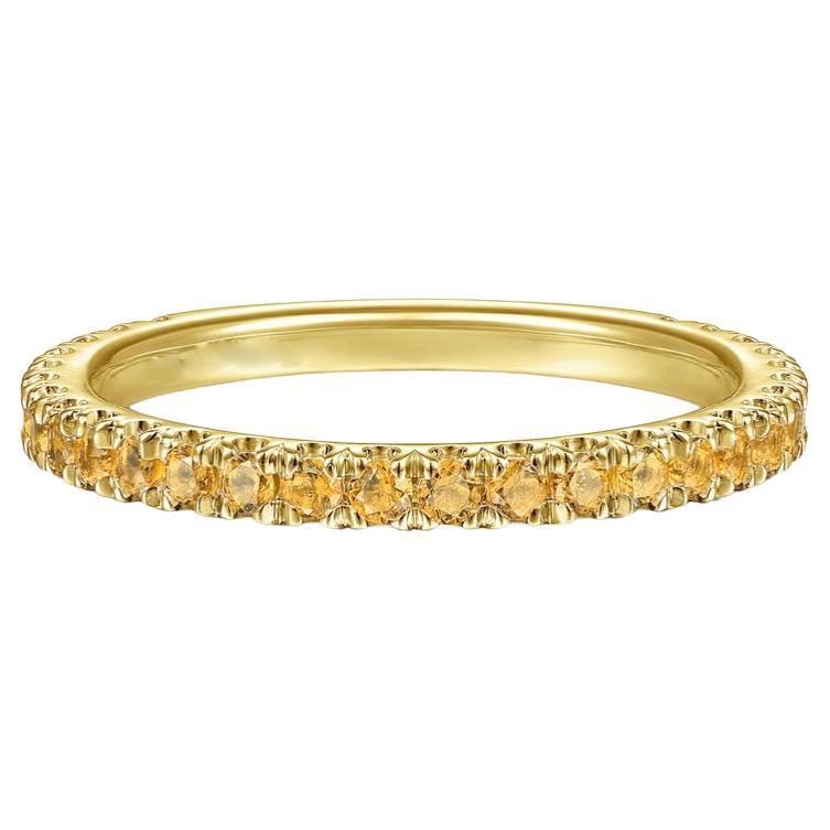 Citrine Stackable 2mm Band 14K Gold November Birthstone Stack Ring LR50889