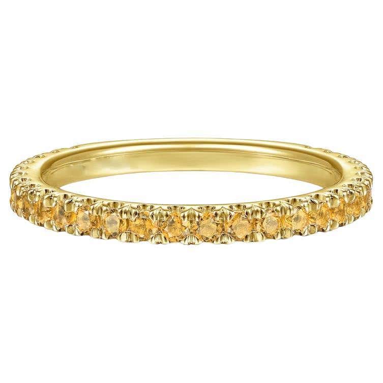 November Rings Customizable Citrine Stackable 2mm Band 14K Gold November Birthstone ...