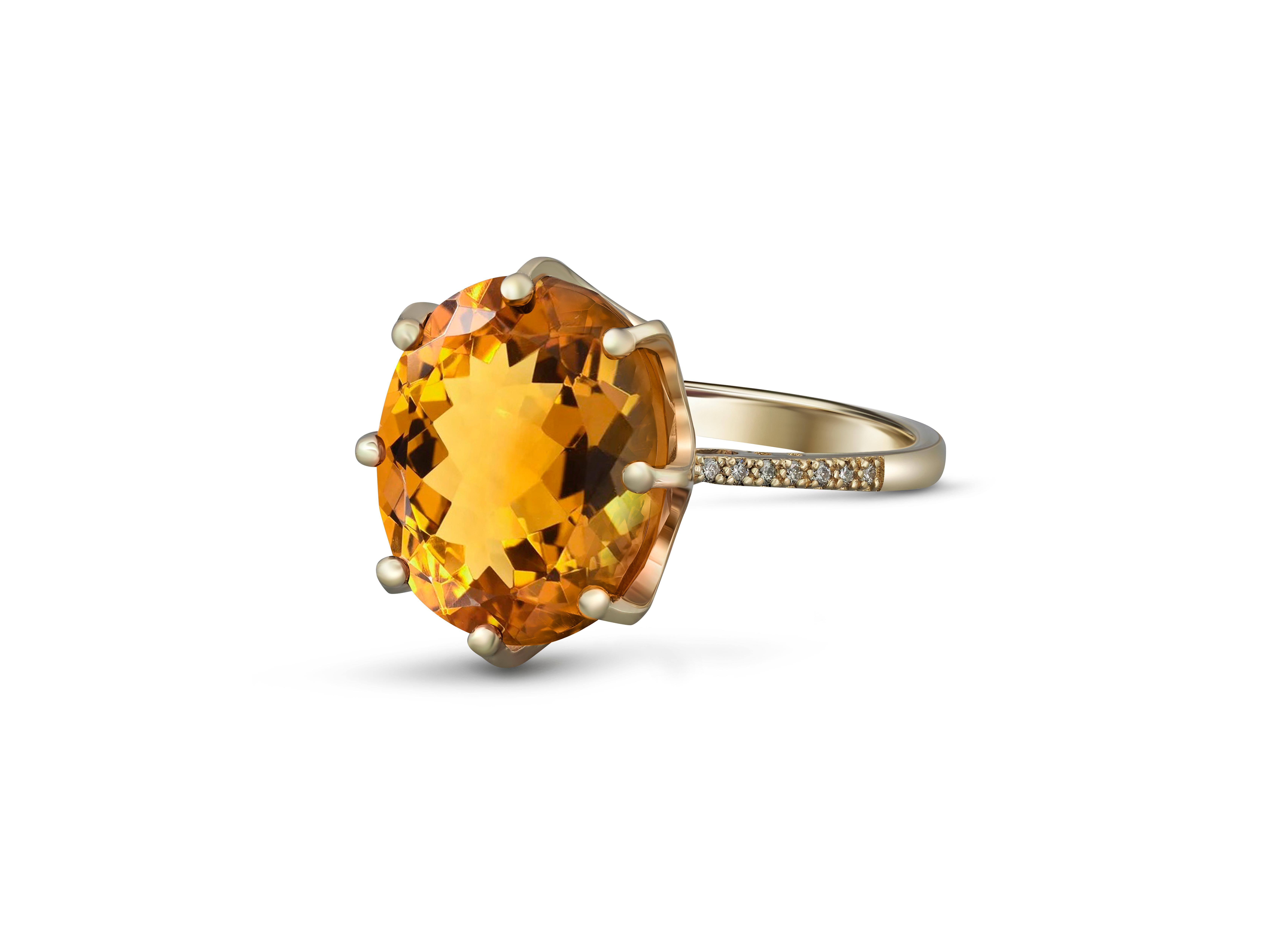 For Sale:  Citrine Statement Gold Ring 2