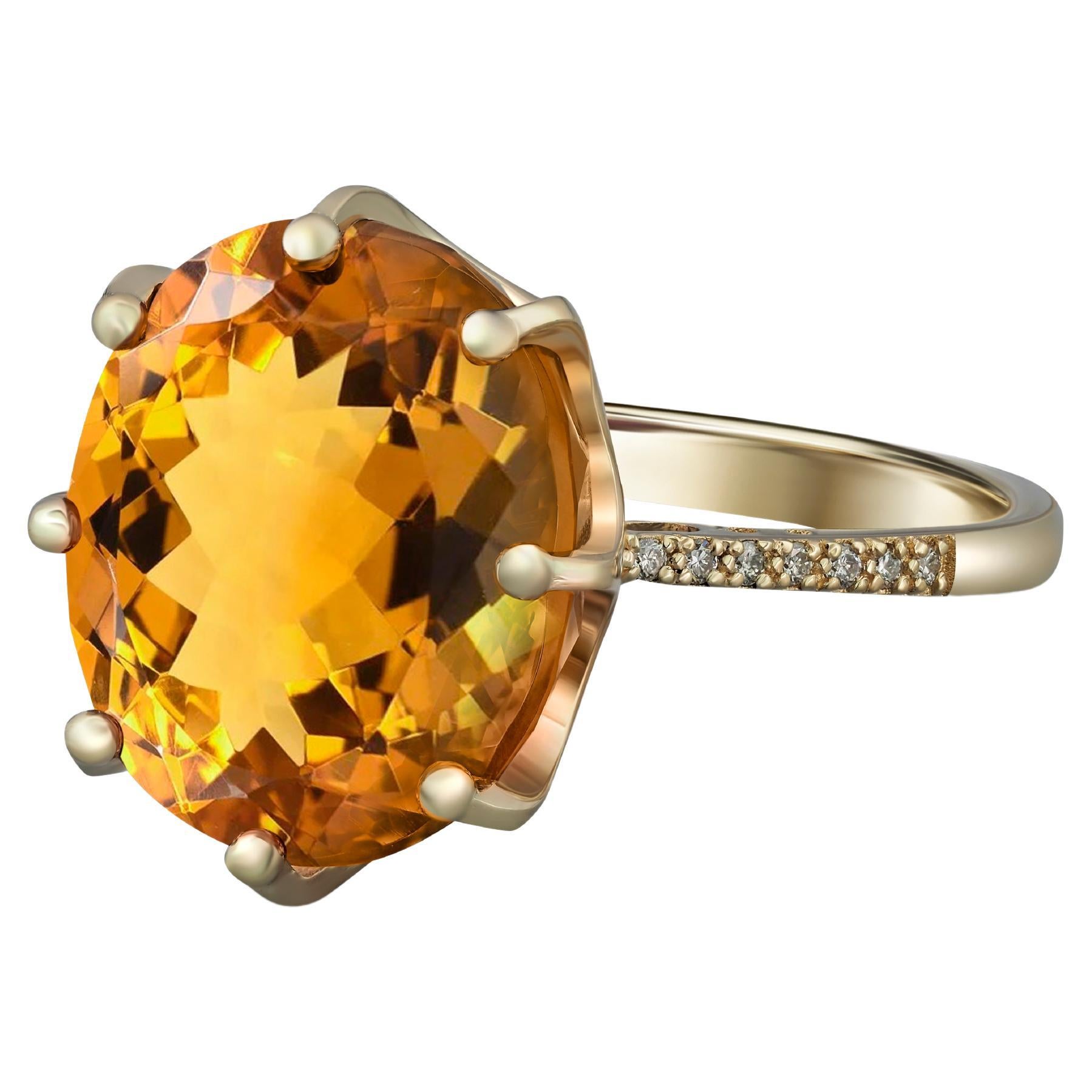 For Sale:  Citrine Statement Gold Ring