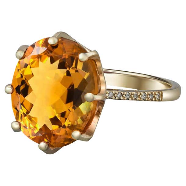 Customizable Citrine Statement Gold Ring For Sale at 1stDibs | citrine ...