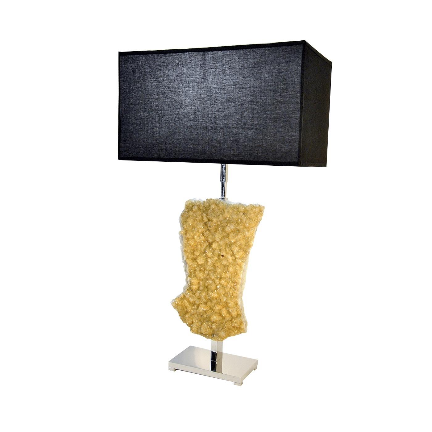 Other Citrine Table Lamp with Black Shades