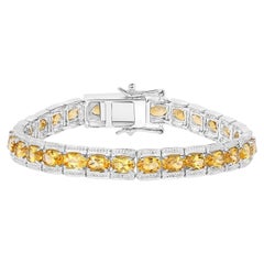 Citrin-Tennisarmband mit Citrin 12.4 Karat Sterlingsilber