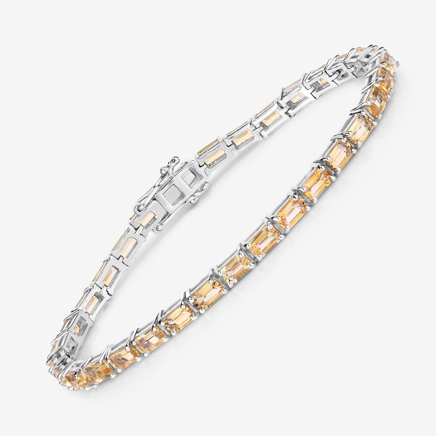 Pulsera de tenis de citrino 12.7 quilates Plata de ley rodiada en Excelente estado para la venta en Aliso Viejo, CA