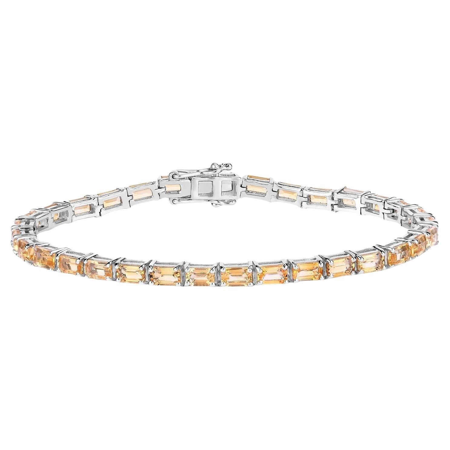 Bracciale Tennis Citrino 12.7 Carati Placcato in rodio A. Silver in vendita